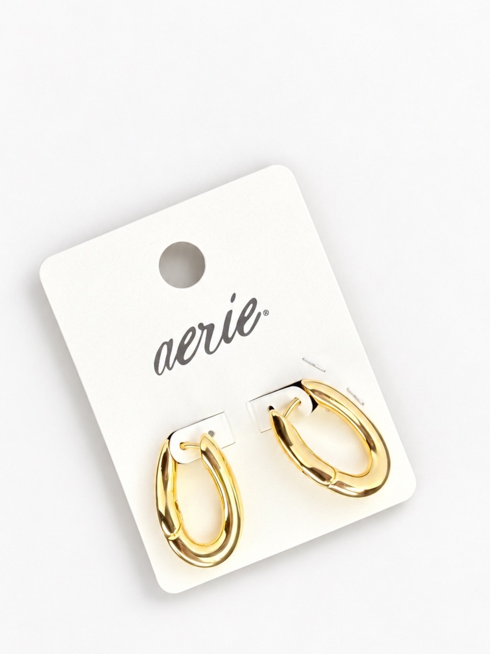 aerie Shiny Gold Double Hoop Earrings